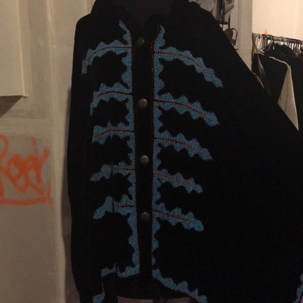 Velvet beaded cape with mini sleeves